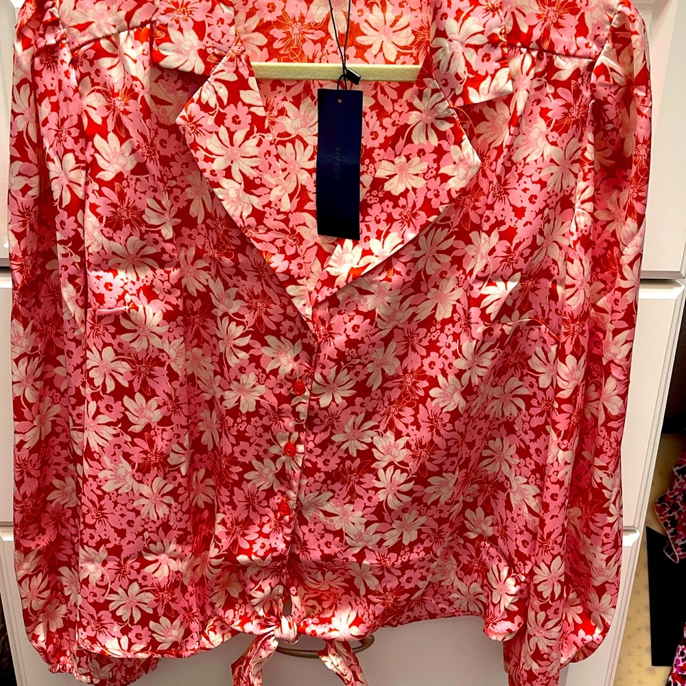 Eclair red and pink blouse